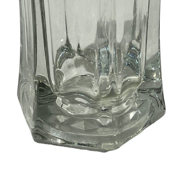 Vintage Hoosier Glass, Clear Glass Vase, Six Sided, Hexagon, Flared - Picture 2 of 8